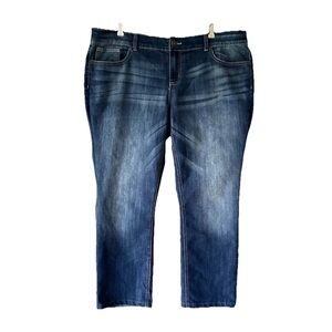 Maurices Sz 18 Short Plus Straight Jeans Blue Stretch Pockets Denim